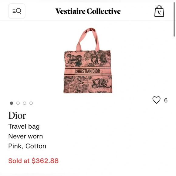 NIB CHRISTIAN DIOR Canvas Dioriviera Tote Pink Grey 🎀 - Picture 5 of 5